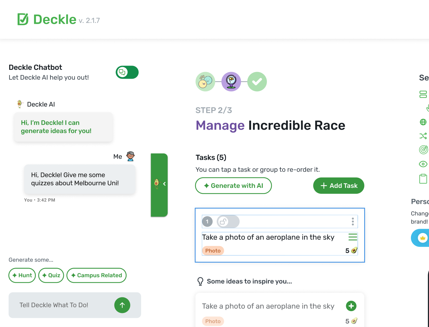 Deckle AI Task Generation Assistant