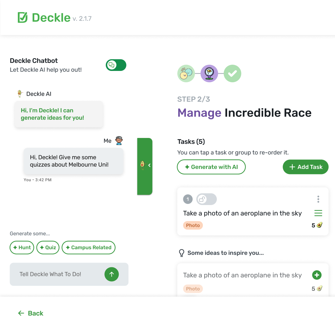 Deckle AI Task Generation Assistant